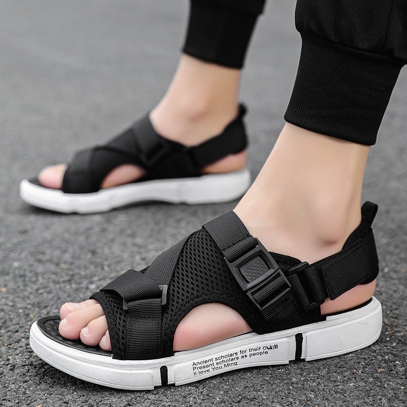 2023 Summer Large Size Velcro Men'S Shoes Casual Fashion Teenagers Students Sandals Big Kids Beach Shoes - Image 4