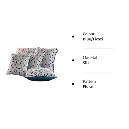 IM FAB Jacquard Fabric 200 TC Cushion Cover. (12X12 INCH, Blue/Firozi) - Image 5