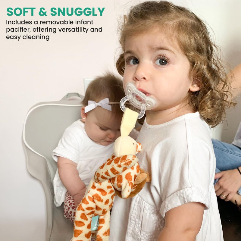 Pepe n Tito Detachable Pacifier Holder â€“ Silicone Pacifier with Stuffed Animal â€“ Removeable Baby Pacifier Holder for Cuddling with Comfort, (Giraffe) - Image 3