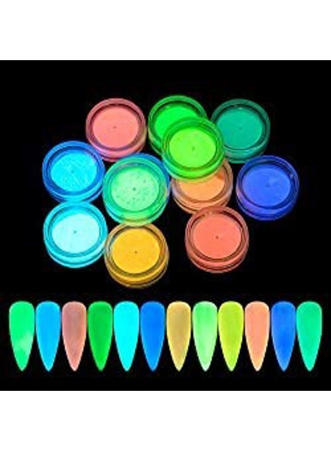 MEILINDS Night Fluorescence Pigment Ultrafine Glitter Glow Powder Nail Art Dust Luminous Decor Tip Beauty Tool 12 Colors - Image 4