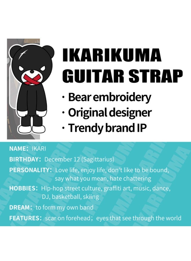 IKARIKUMA Guitar Strap, Cotton – Thick & Breathable Design, Adjustable & Detachable, Comfortable for All Guitars (KGS-016 Red/Black) - Image 4