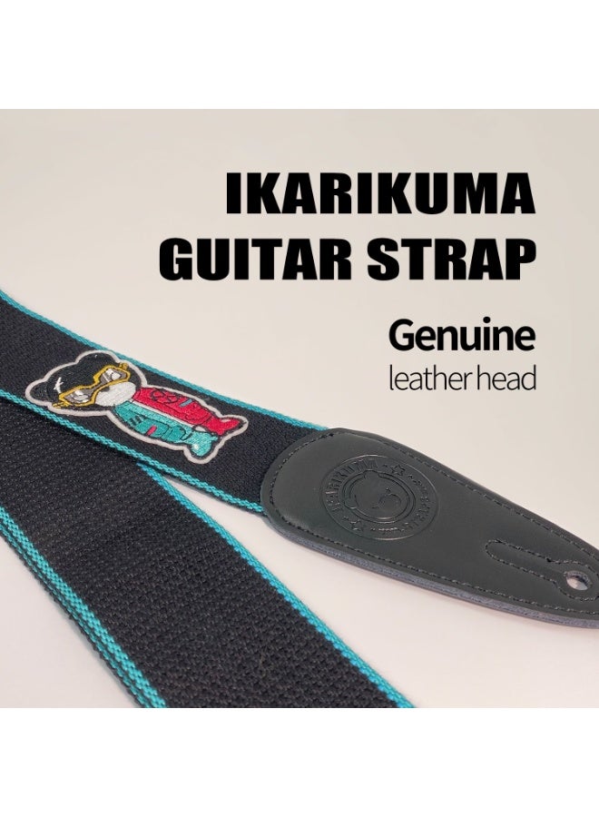 IKARIKUMA Guitar Strap, Cotton – Thick & Breathable Design, Adjustable & Detachable, Comfortable for All Guitars (KGS-016 Red/Black) - Image 5
