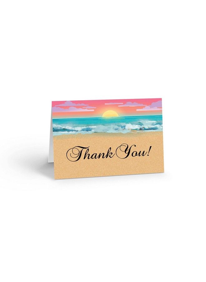 Stonehouse Collection Beach Thank You Note Card Set 10 Boxed Note Cards Beach Ocean Shore Note Cards (Beach Sunset Thank You) - Image 1