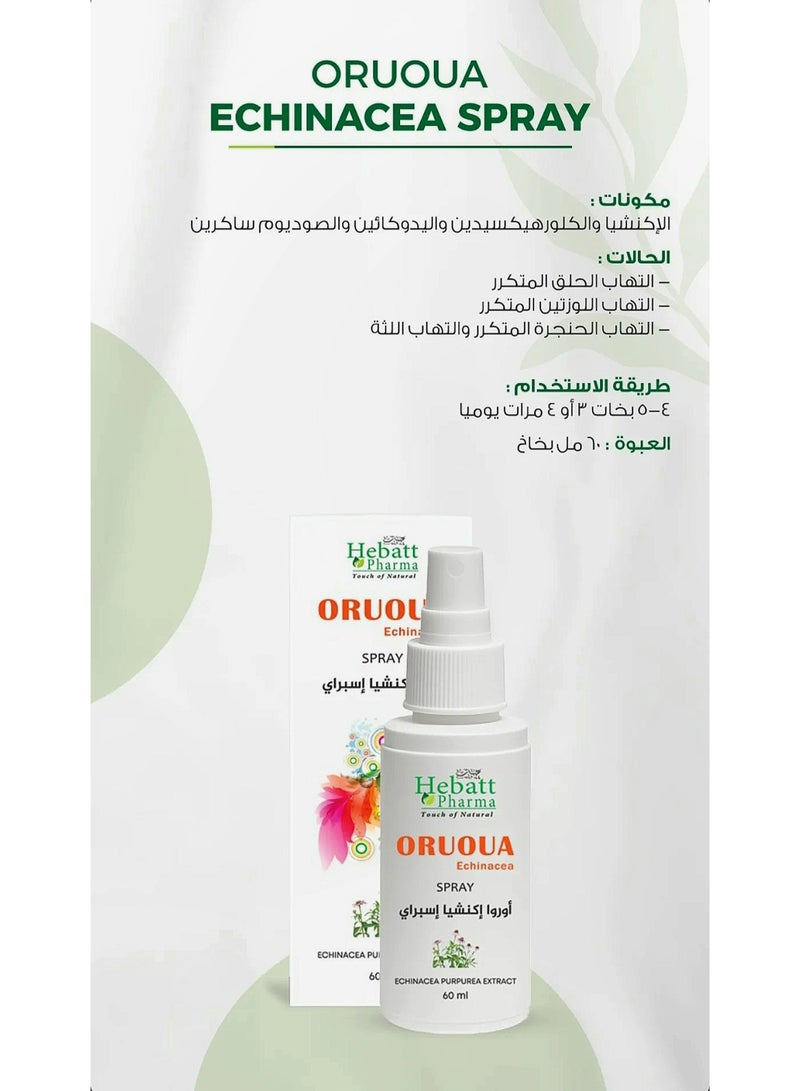 Hebatt Pharma Hebatt Pharma Oruoua Echinacea Mouth Spray for Oral Health - 60 ml - Image 3
