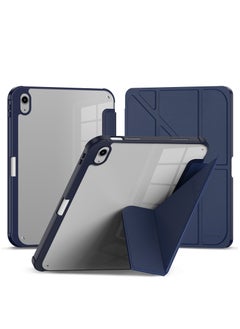 Terra Cover for iPad Terra 10.2 inch 2021/2020/2019 with Smart Pen Holder Slim Smart Cover with Stand 2 in 1 Blue/Clear  - Image 1