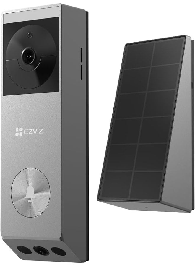 إيزفيز جرس باب لاسلكي بكاميرا بعدسة مزدوجة بسعة تخزين 32 GB بدون رسوم شهرية مزود بكشف حركة الأشخاص والأشياء، يعمل بالكهرباء أو البطارية، مزود بلوح شمسي وتصوير 2K ورؤية ليلية ودعم اليكسا (EP3x Pro) من ازفيف - Image 1