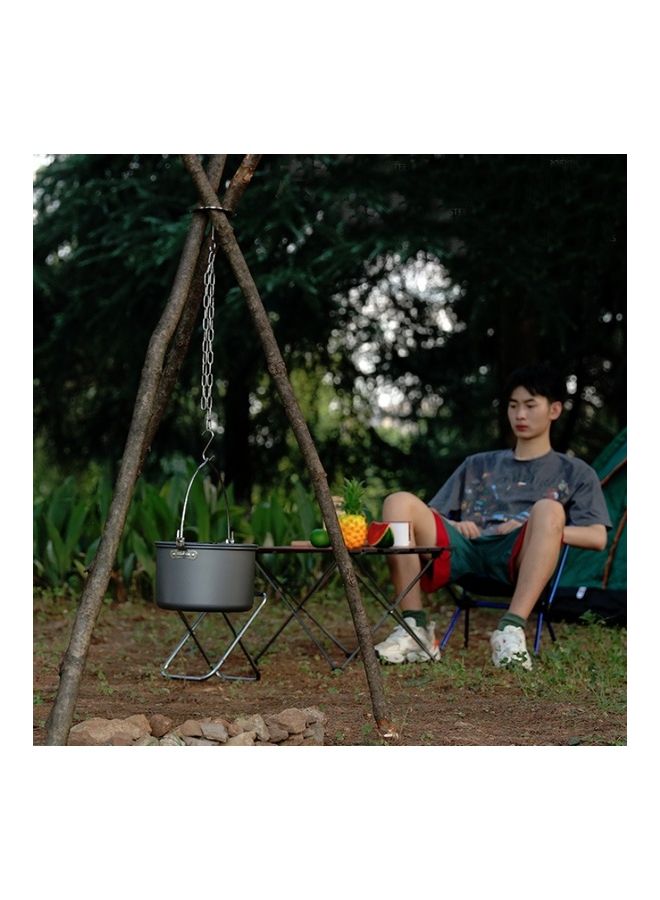 NIBEMINENT Portable Outdoor Stainless Steel Ring Camping Tripod Pot Rack Grill 8 x 4cm  - Image 2