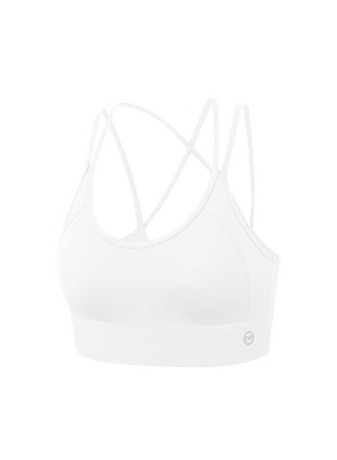Never Me Women's Cross Back Wireless Bra Integrated Fitness Tank Top High-intensity Yoga Running Shockproof Anti-sagging - Image 5