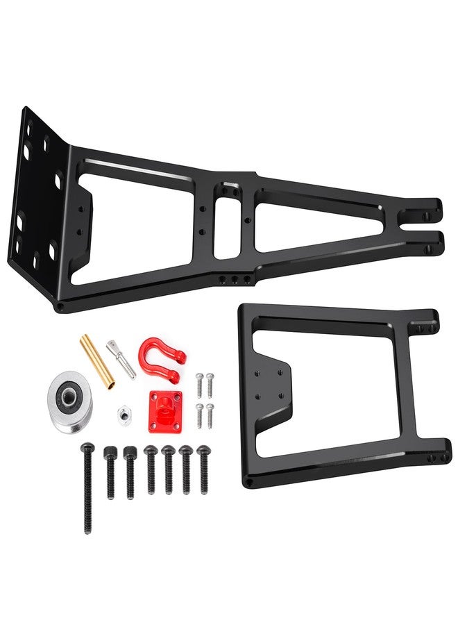MORFUM 1/10 Scale RC Tow Truck Build Kit, Winch Double Stent Rescue Tow Crane Arm Wrecker Kit for 1/10 RC Crawler SCX10 TRX4 Capra LCG Chassis Tools (Black) - Image 2