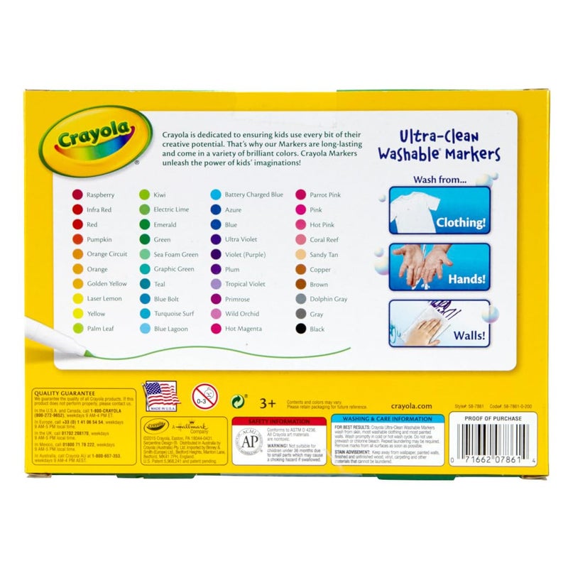 Crayola Ultra Clean Fine Line Washable Markers (40ct), Colored Markers for Kids, Fine Tip, Coloring Book Art Supplies, Gifts for Kids, Ages 3, 4, 5 - Image 2