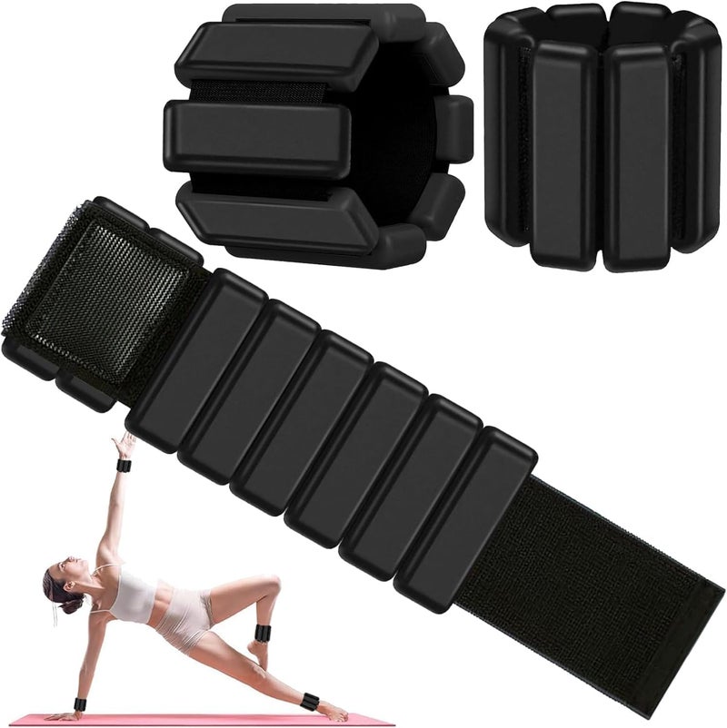 Unisex adjustable Pilates ring set, heavy-duty wearable arm and leg weights, 2 pieces (1 lb each) for walking, yoga, dance, barre, gym, Pilates, and hiking. - Image 1