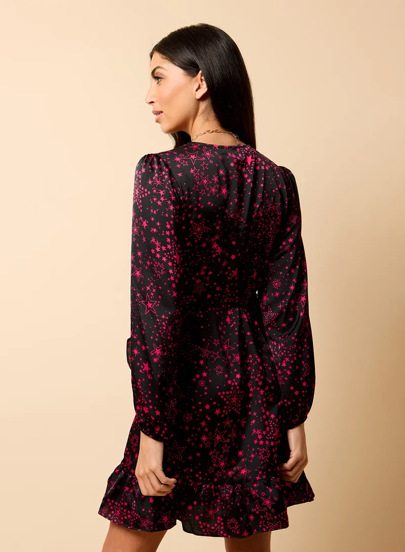 ليتل مسترس Star Wrap Mini Dress