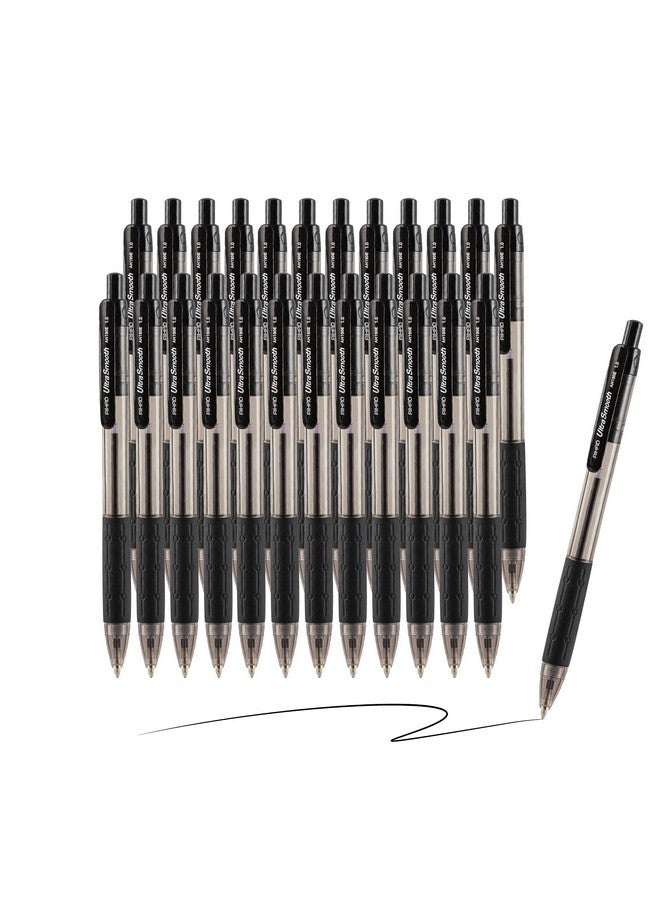 AIHAO Retractable Ballpoint Pens, Black Ink Medium Point (1.0Mm), Bulk Pack Of 24 Ink Pens, Ultra Smooth Ink For Writing Comfort, Planner, Jounal - Image 1