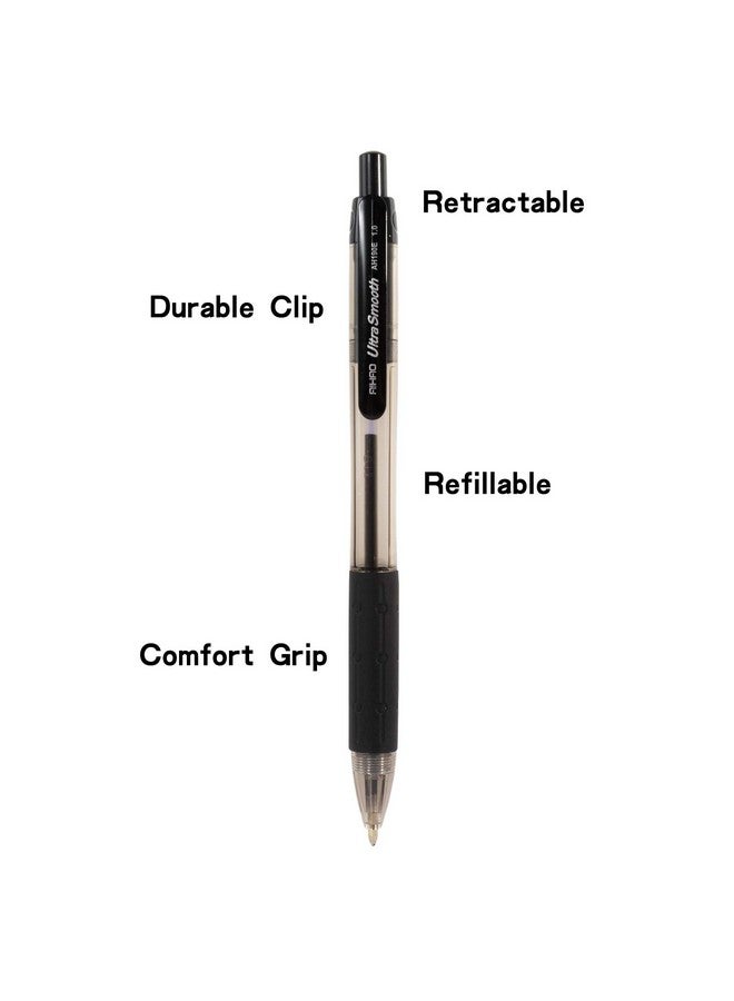 AIHAO Retractable Ballpoint Pens, Black Ink Medium Point (1.0Mm), Bulk Pack Of 24 Ink Pens, Ultra Smooth Ink For Writing Comfort, Planner, Jounal - Image 3
