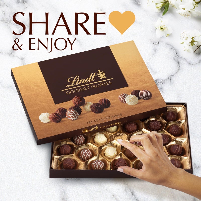 Lindt Gourmet Chocolate Truffles Gift Box, Assorted Chocolate Candy for Mother's Day Gifts, 26 Count, 14.7 oz. Box - Image 4