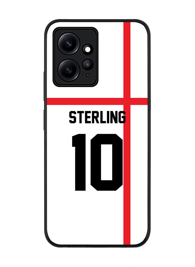 Stylizedd Rugged Black edge case for Redmi Note 12 4G Slim fit Soft Case Flexible Rubber Edges Anti Drop TPU Gel Thin Cover-England Player Name - Sterling - Image 1