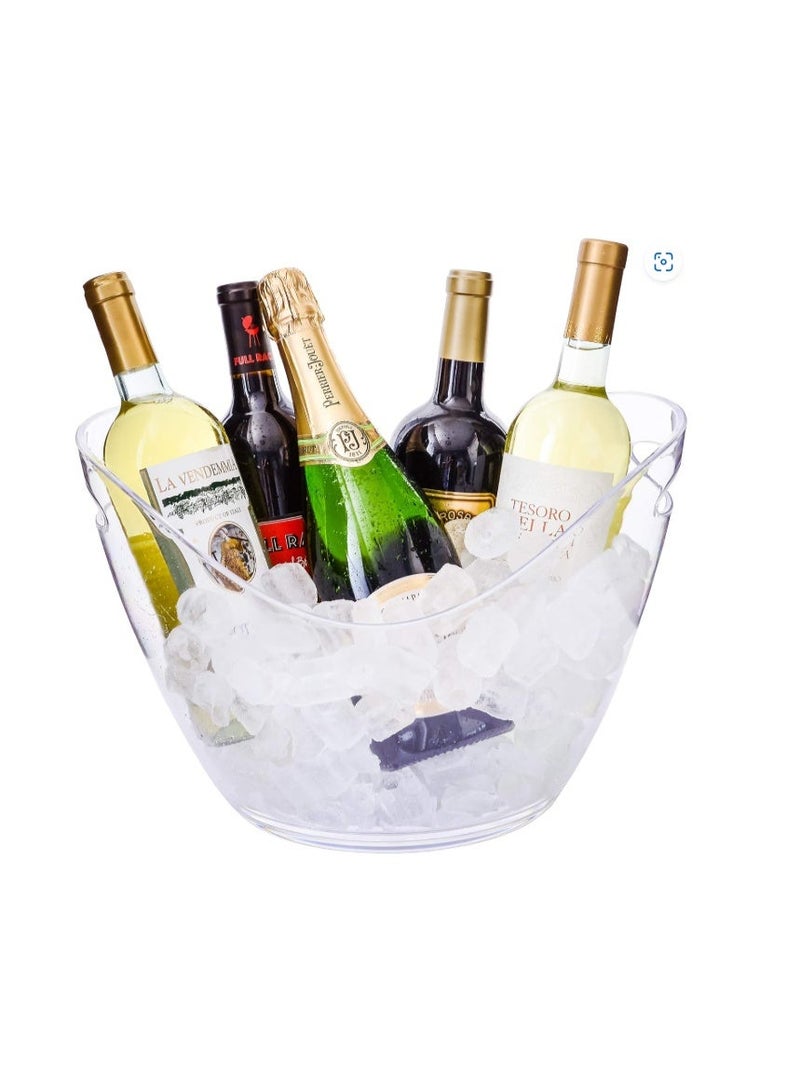 GOGOGO Ice Bucket Clear Acrylic 8 Liter Plastic Tub For Drinks and Parties, Food Grade, Holds 5 Full-Sized Bottles and Ice 1 - Image 1