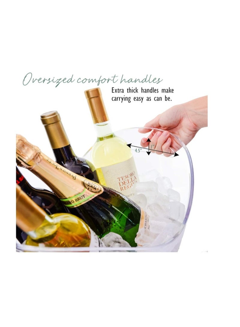 GOGOGO Ice Bucket Clear Acrylic 8 Liter Plastic Tub For Drinks and Parties, Food Grade, Holds 5 Full-Sized Bottles and Ice 1 - Image 3