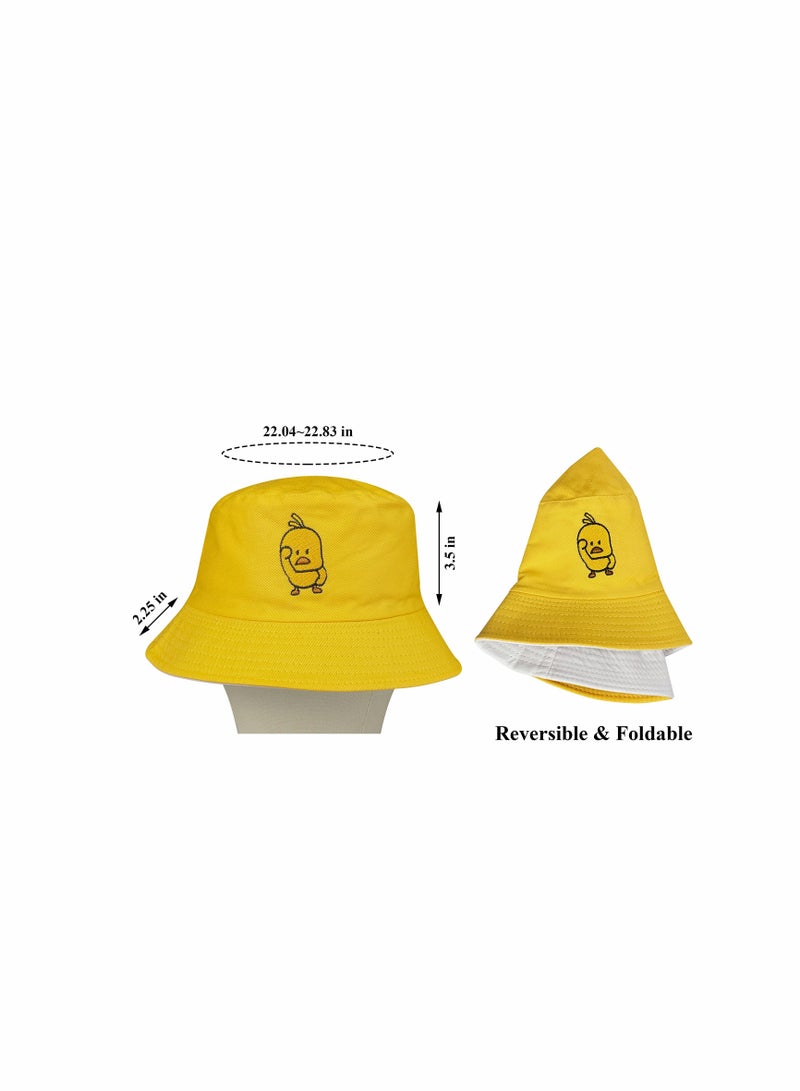 KASTWAVE Unisex Duck Embroidered Bucket Hat Fashion Reversible Fisherman Cap - Image 2