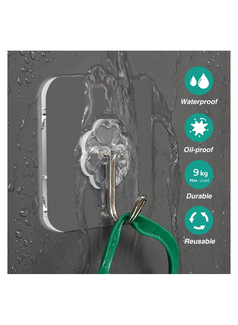 10 Pieces Heavy Duty Adhesive Waterproof Hooks for Kitchen, Bathroom, Indoor Home and Office  - Image 2