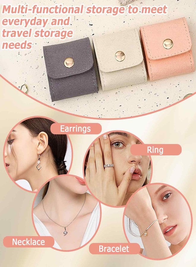 Geyynow 6PCS Mini Jewelry Travel Pouch, Foldable Jewelry Roll Bag with Buckle for Journey Rings Necklaces Earrings - Image 3