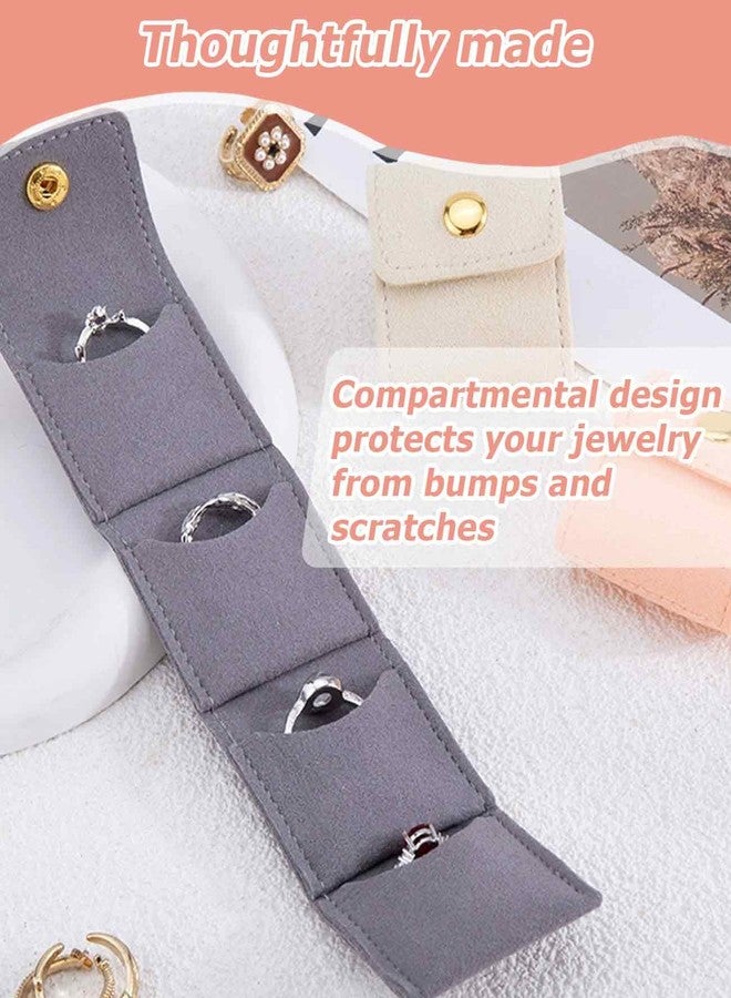 Geyynow 6PCS Mini Jewelry Travel Pouch, Foldable Jewelry Roll Bag with Buckle for Journey Rings Necklaces Earrings - Image 5