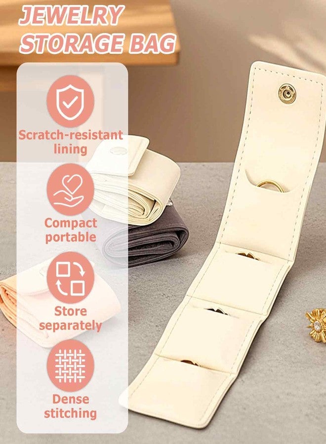 Geyynow 6PCS Mini Jewelry Travel Pouch, Foldable Jewelry Roll Bag with Buckle for Journey Rings Necklaces Earrings - Image 2