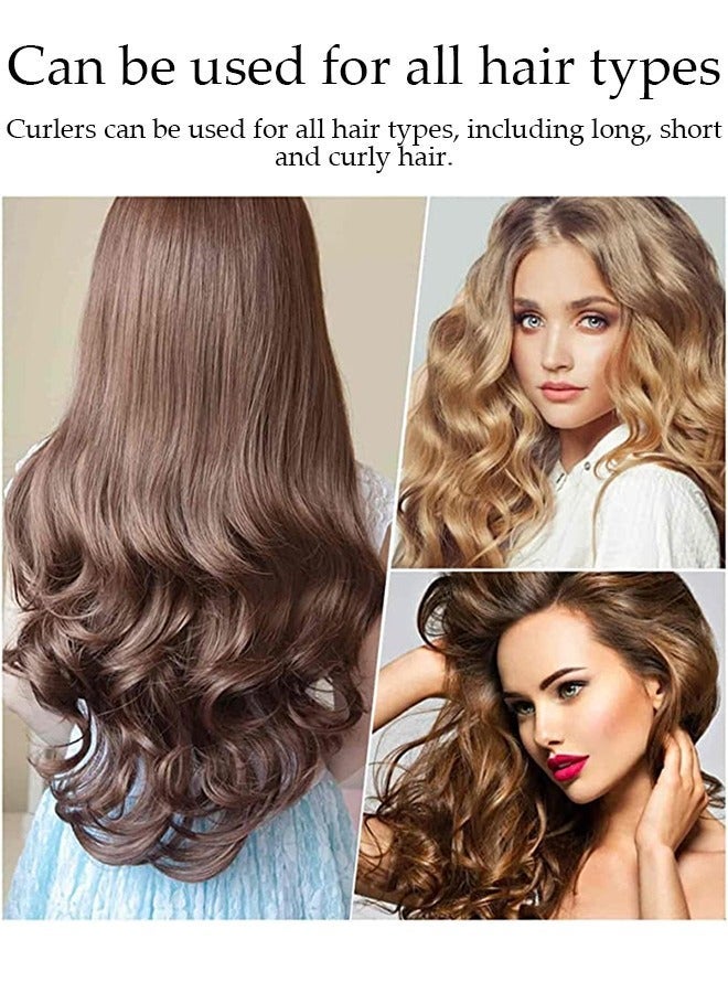 DUNISO 24Pcs Large Hair Rollers Set, 12 Pcs Self Grip Holding Hair Rollers Curlers 60 x 62 mm & 12 Pieces Duckbill Sectioning Clips for Salon Barber Hairdressing, Hair Styling Rollers, Hair Accessories - Image 4