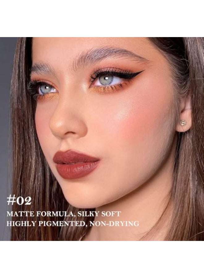 FeiCuiYun 3Pcs Matte Lip Crayon Lip Liner and Lipstick Combo Sets Gradient Matte Lip Bar Lipstick And Lip Liner Set Contour Gradual Ombre Effect Lip Pencil For Old Women Long Lasting Waterproof Smudge Proof - Image 3