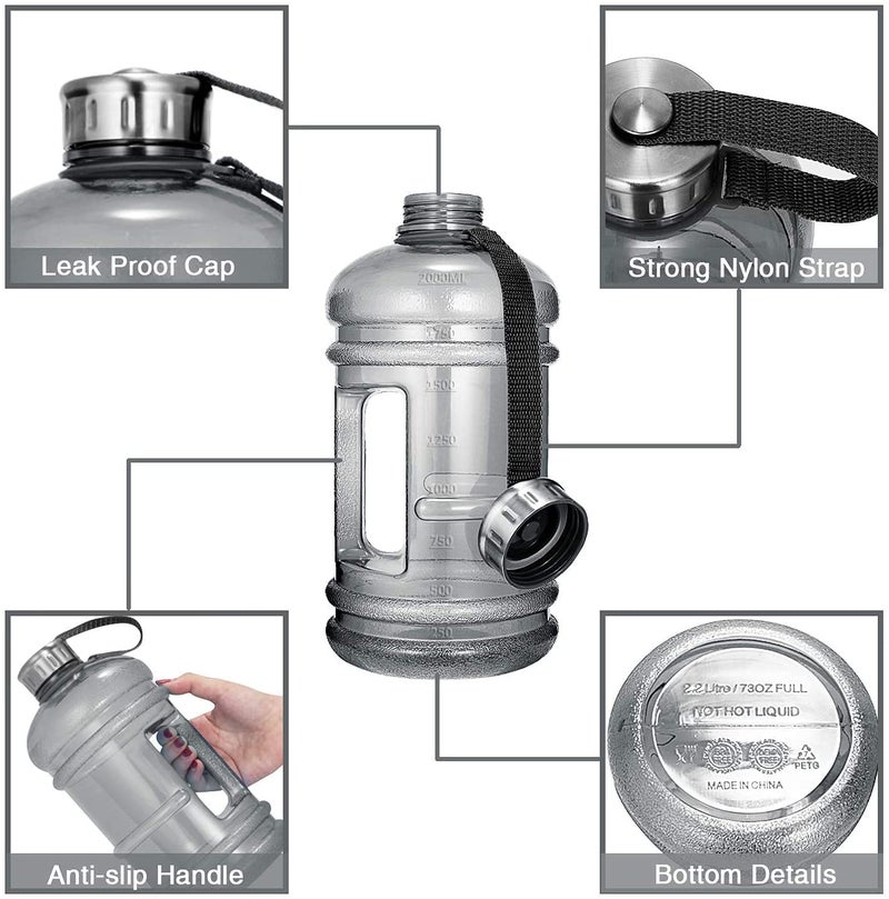 Grofilo 2.2 Liter Bottle - Assorted, BPA Free, 100% Leak Proof - Office, Gym, Home, Kitchen, Travel, Hiking Bottle - Multicolor - Image 4