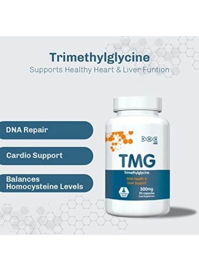 NMN Bio Nmn Trimethylglycine (Tmg) 500Mg Methylation And Nad+ Support For Cellular Health 90 Capsules - Image 2