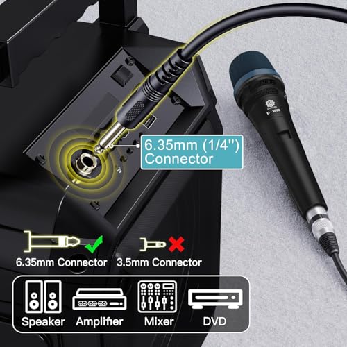 DIGIMORE Professional XLR Dynamic Microphone | Cardioid Pickup | Large Capsule | 20ft XLR Cable & Mic Holder | Ideal for Singing, Karaoke, Recording, DJ & Live Performances (D-1090) - Image 5