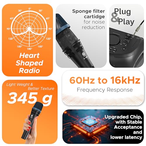 DIGIMORE Professional XLR Dynamic Microphone | Cardioid Pickup | Large Capsule | 20ft XLR Cable & Mic Holder | Ideal for Singing, Karaoke, Recording, DJ & Live Performances (D-1090) - Image 3
