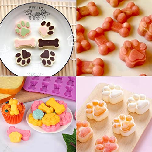 TDHDIKE Silicone Molds Puppy Dog Paw and Bone Molds (6 PCS) for Baking, Chocolate, Candy, Jelly,Ice Cube Silicone Treat Molds - Image 5