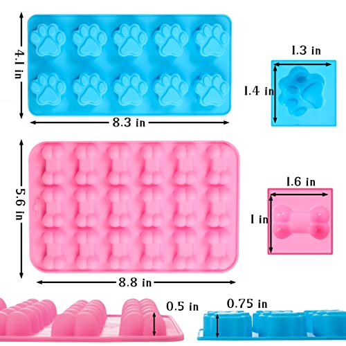 TDHDIKE Silicone Molds Puppy Dog Paw and Bone Molds (6 PCS) for Baking, Chocolate, Candy, Jelly,Ice Cube Silicone Treat Molds - Image 2