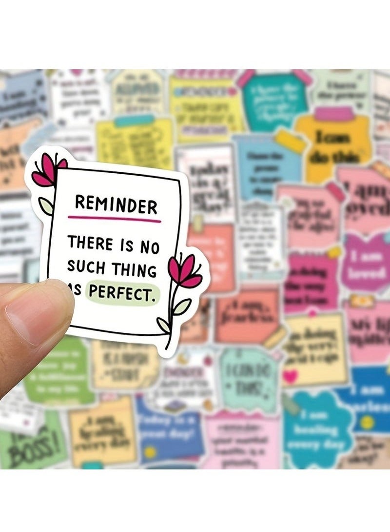 50 Pieces of Inspirational Quotes Stickers - Waterproof, matte finish for laptops, guitars and journals - Durable PVC, self-adhesive stickers - Image 2