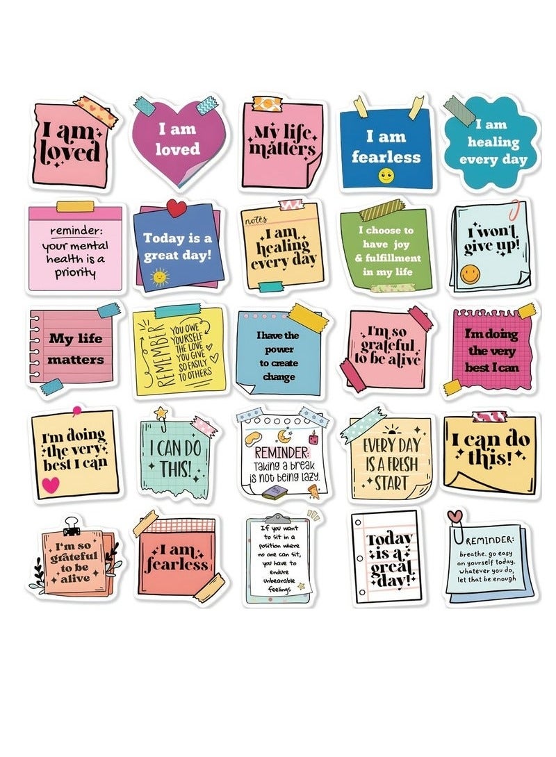 50 Pieces of Inspirational Quotes Stickers - Waterproof, matte finish for laptops, guitars and journals - Durable PVC, self-adhesive stickers - Image 5