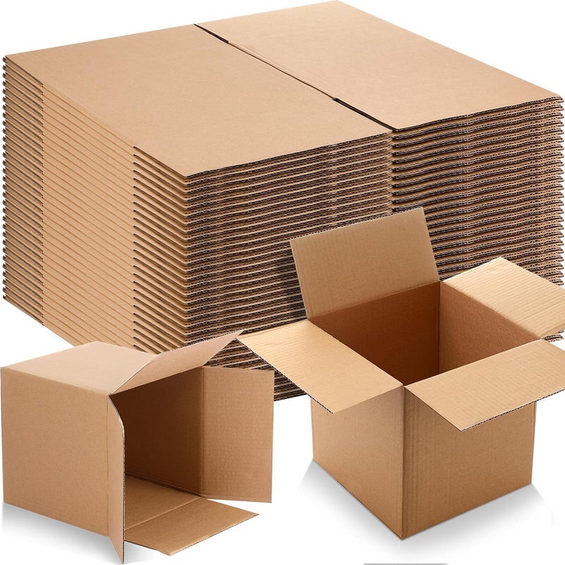 AL FAKHAMA 12 Pack Corrugated Mailer Boxes - 20x20x20 CM (8x8x8 in) - 3 PLY Sturdy Cardboard Shipping Cartons - Image 1