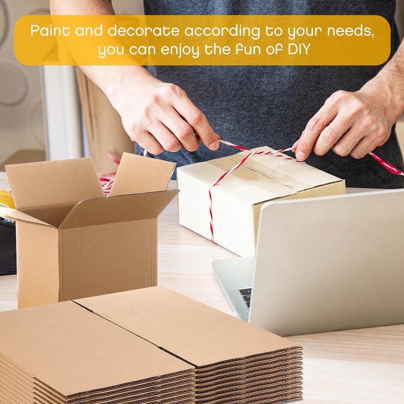 AL FAKHAMA 12 Pack Corrugated Mailer Boxes - 20x20x20 CM (8x8x8 in) - 3 PLY Sturdy Cardboard Shipping Cartons - Image 5