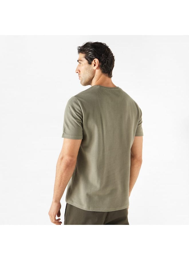 Iconic - Iconic Textured T-shirt with Crew Neck and Short Sleeves - Image 1