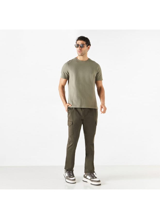 Iconic - Iconic Textured T-shirt with Crew Neck and Short Sleeves - Image 1