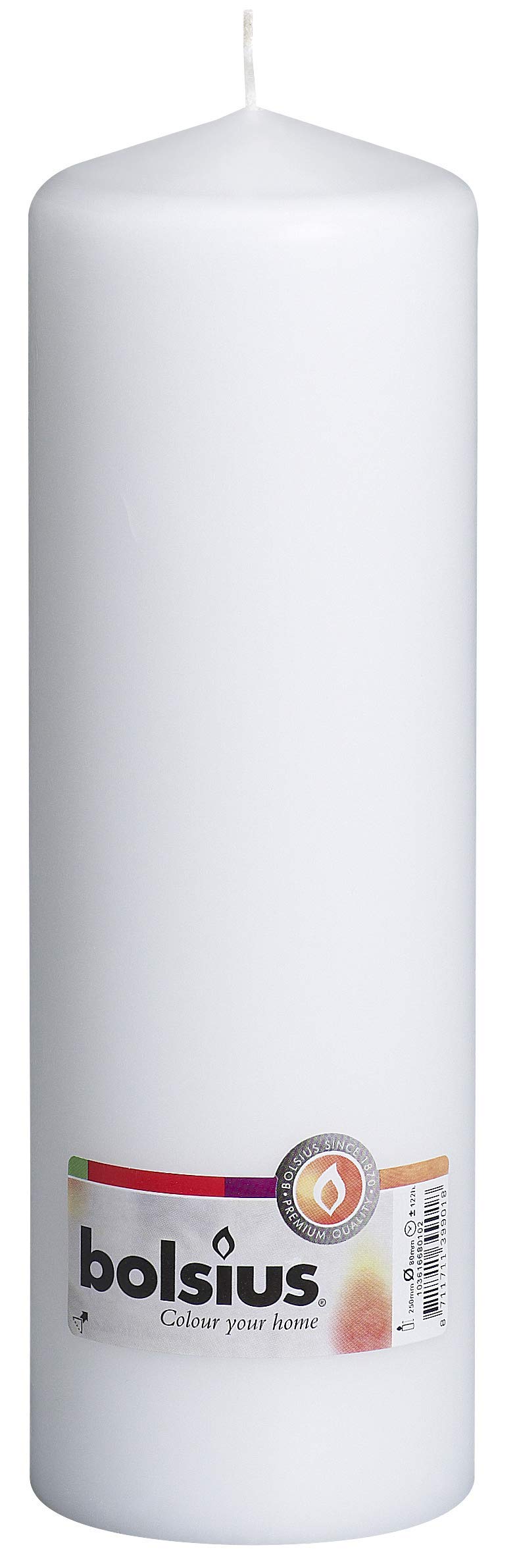 BOLSIUS White Pillar Candle Large - 3 x 10 Inches - 115 Hours Burn Time - Premium European Quality - Smooth And - Image 1
