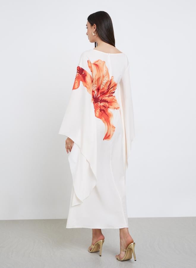 Take Two Floral Printed Bell Sleeve A-Line Maxi Dress - Image 4