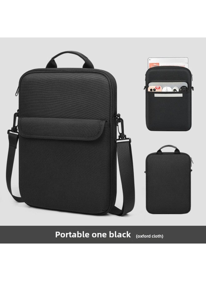 Crossbody Portable Tablet Computer Bag High-grade Sheep Material Anti-seismic Waterproof Lightweight IPad Storage Bag Sleek Bag-Color:Portable/black-Size:11inch - Image 1