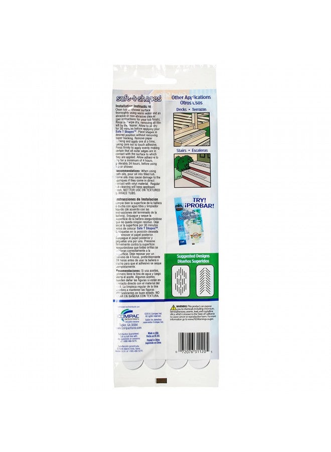 COMPAC HOME Select Safe-T-Strips, Functional Bath Appliques for Tubs & Showers, Bath Stickers Non-Slip Keep Children, Elderly Safe From Slipping, 20 Count, White (31120) - Image 2