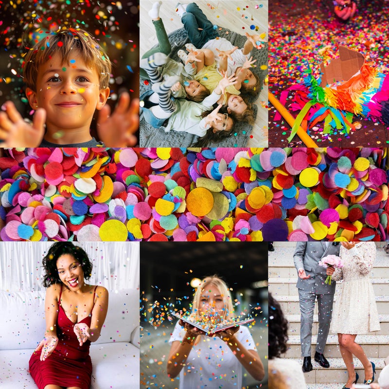 Mood Lab Multicolor Confetti - Mexican Colorful Party Confetti - 1.5 LBs/680 grams - Round Tissue Confetti - Image 2