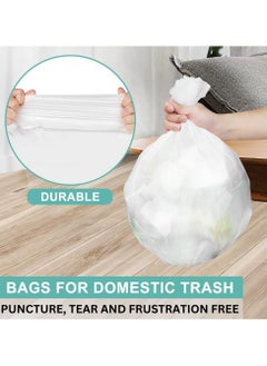 AlsayedP 10 Gallons 100 Trash Bags Heavy Duty White Plastic Garbage Bags for Contractor, Industrial, Home, Kitchen, Commercial, Yard, Lawn, Leaf (10 Gallons, 100 Bags)  - Image 3