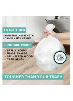 AlsayedP 10 Gallons 100 Trash Bags Heavy Duty White Plastic Garbage Bags for Contractor, Industrial, Home, Kitchen, Commercial, Yard, Lawn, Leaf (10 Gallons, 100 Bags)  - Image 5