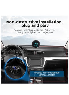 فورتي شاشة عرض رأسية للسيارات، عداد السرعة GPS للسيارة، شاشة HUD لعداد السرعة الرقمي العالمي لجميع المركبات، التوصيل والتشغيل  - Image 4