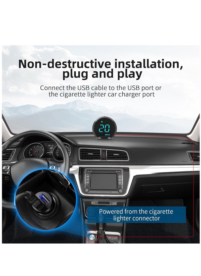 Furtey - Heads Up Display for Cars, GPS Speedometer for Car, Universal Digital Speedometer HUD Display for All Vehicles, Plug and Play - Image 1